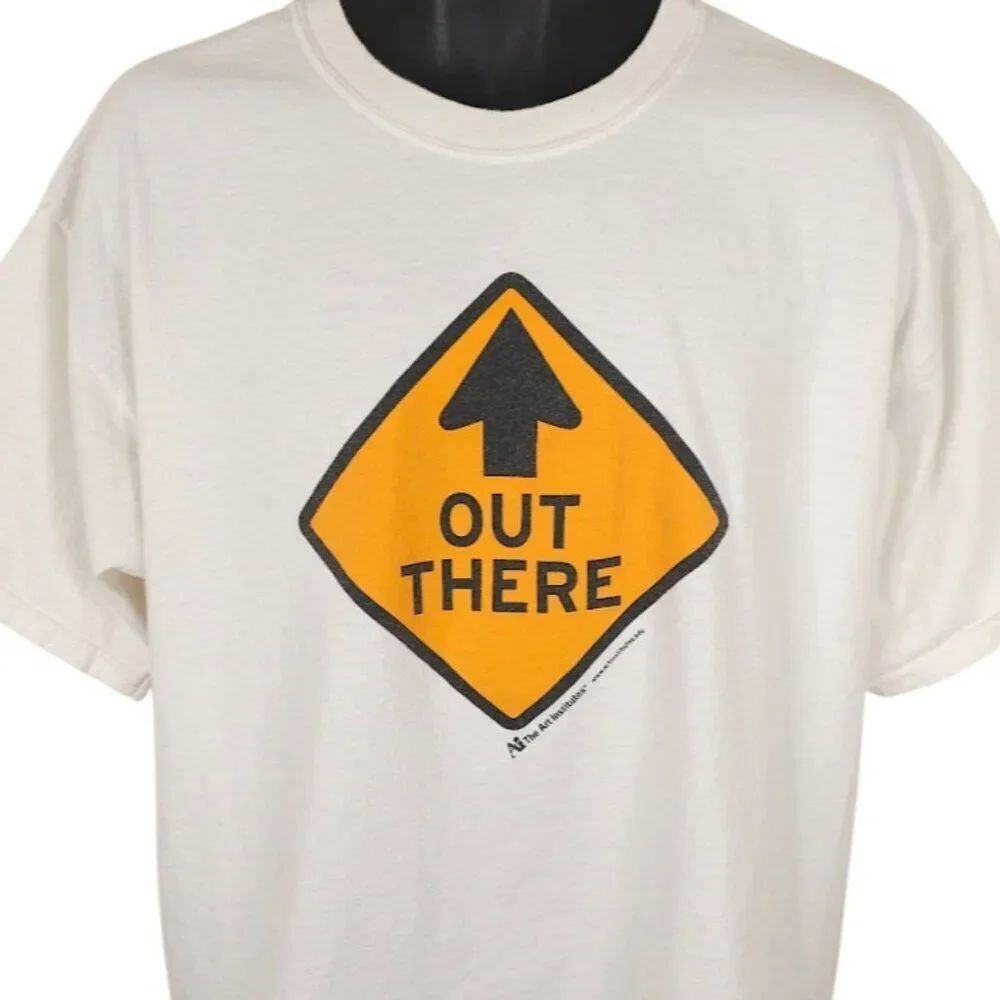 Vintage Art Institute T Shirt Mens Size XL White Y2K Out There